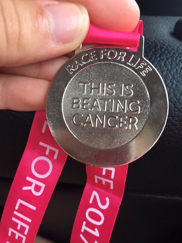 Very pleased to have ran 5k race for life today in Crawley 💕🏅 <a href="/CR_UK/">Cancer Research UK</a>