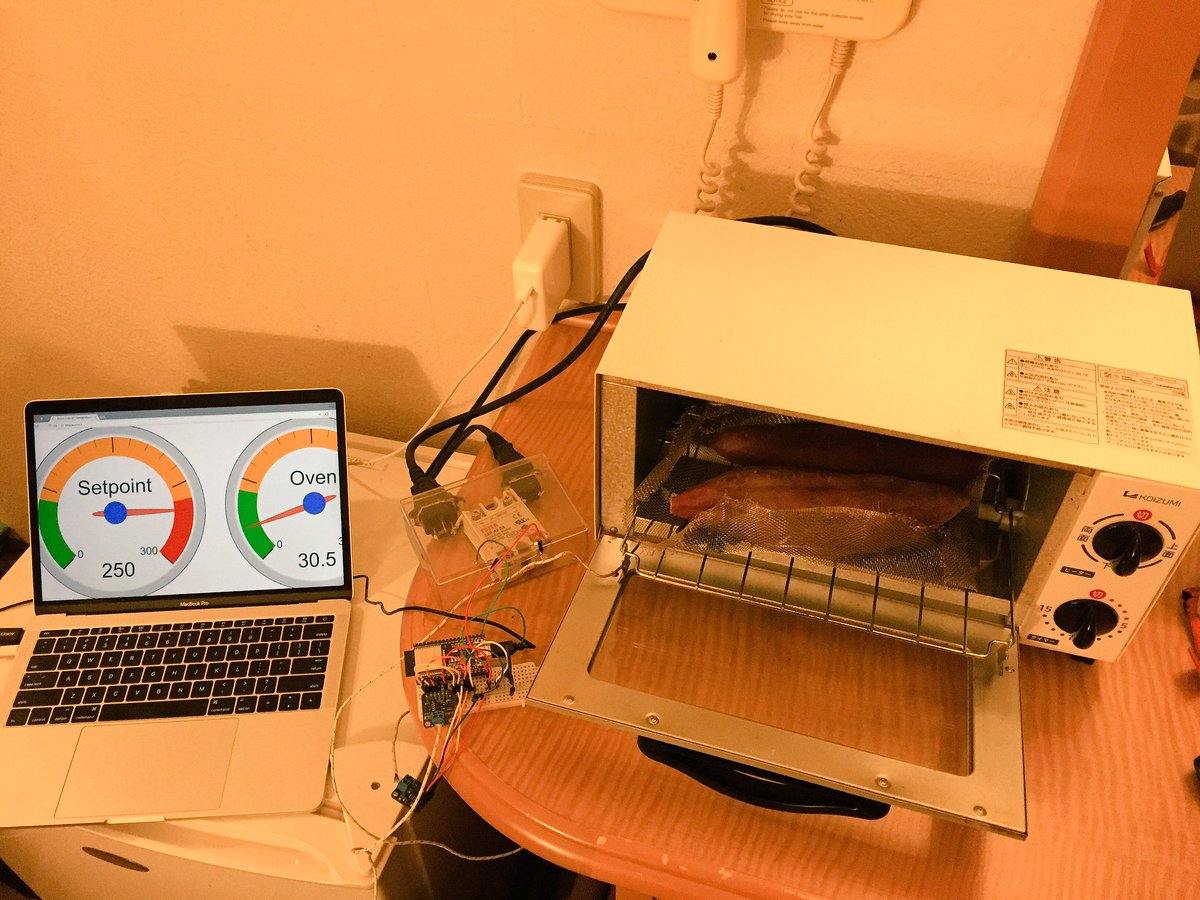 SteveKasuya2's tweet image. ハッカソン1日目は懇親会1次回まで参加。ホテル戻って暇だから #ESP32焼き芋機 で焼き芋🍠焼く準備する。 #inahack