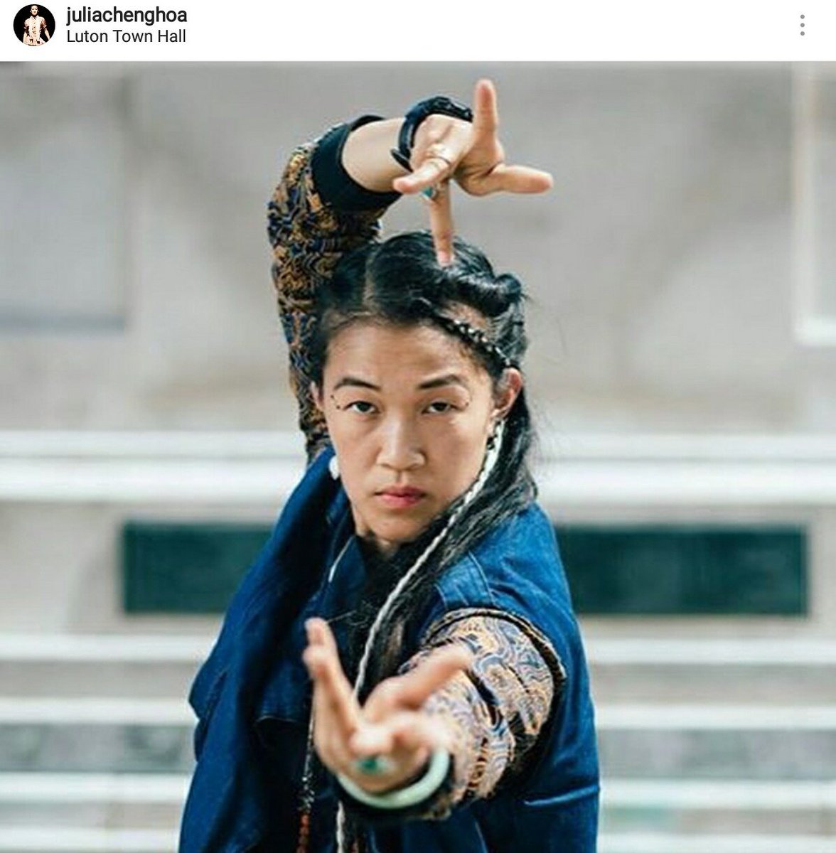 Nadinewoodley's tweet photo. Creative Director and producer of The Human Jukebox who are performing live today in Luton Town. QUEEN Julia Cheng @houseofabsolute https://t.co/0XVPUFzq9m