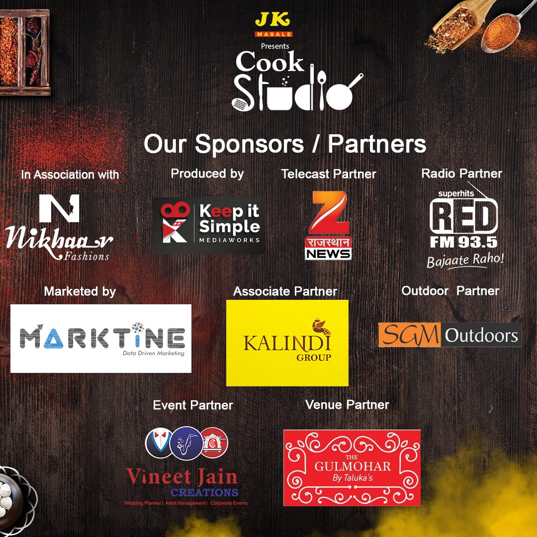 cookstudioindia's tweet photo. Special thanks to our Sponsor and Partners for their support...
#jaipur #cookstudio #cookstudioindia #keepitsimplemediaworks https://t.co/umhya3yVi3