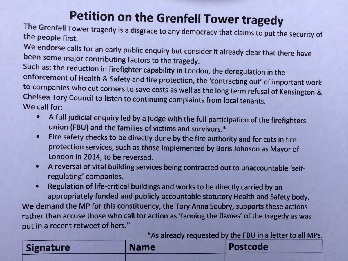 Pete_Radcliff's tweet photo. 310 names in <2hrs signing @BroxMomentum petition demanding action on Grenfell tragedy and for issue not to be ignored by @Anna_Soubry https://t.co/TsWFcARoM2