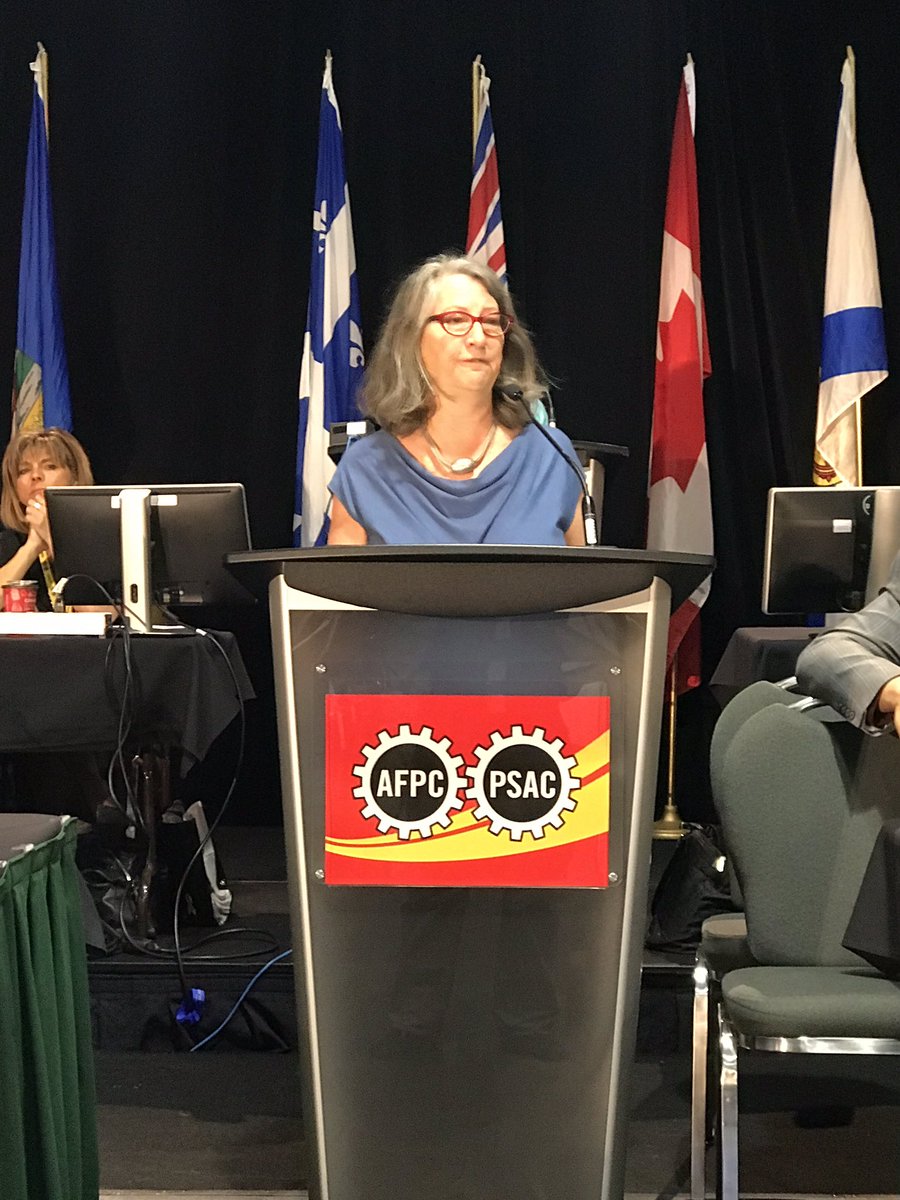 PSACAtlantic's tweet photo. .@MornaBallantyne speaking on the importance of child care #PSACAFPC2017 https://t.co/F0ypU6JHm2