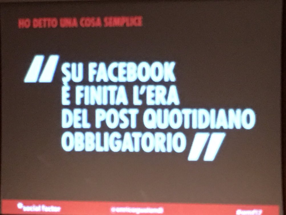 lalessiuccia's tweet photo. 👇🏻Il problema è che in molti non se ne sono ancora accorti.Nel 2008 era tattica vincente, siamo nel 2017 #WMF17 @enricogualandi @ilfestival https://t.co/apR86K0li1