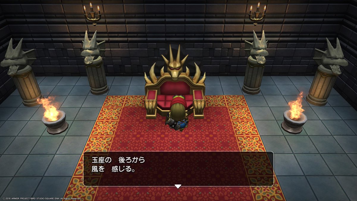 葛葉 Twitterissa 玉座の後ろから風を感じる ちゃんとこれあるんだ そして竜王 とご対面 散々顔をいじられてきたけど おそろしいと言われてしまった 話を聞いていると確かに竜王側にも言い分はあるとは思うけどね Dqb ドラゴンクエストビルダーズ