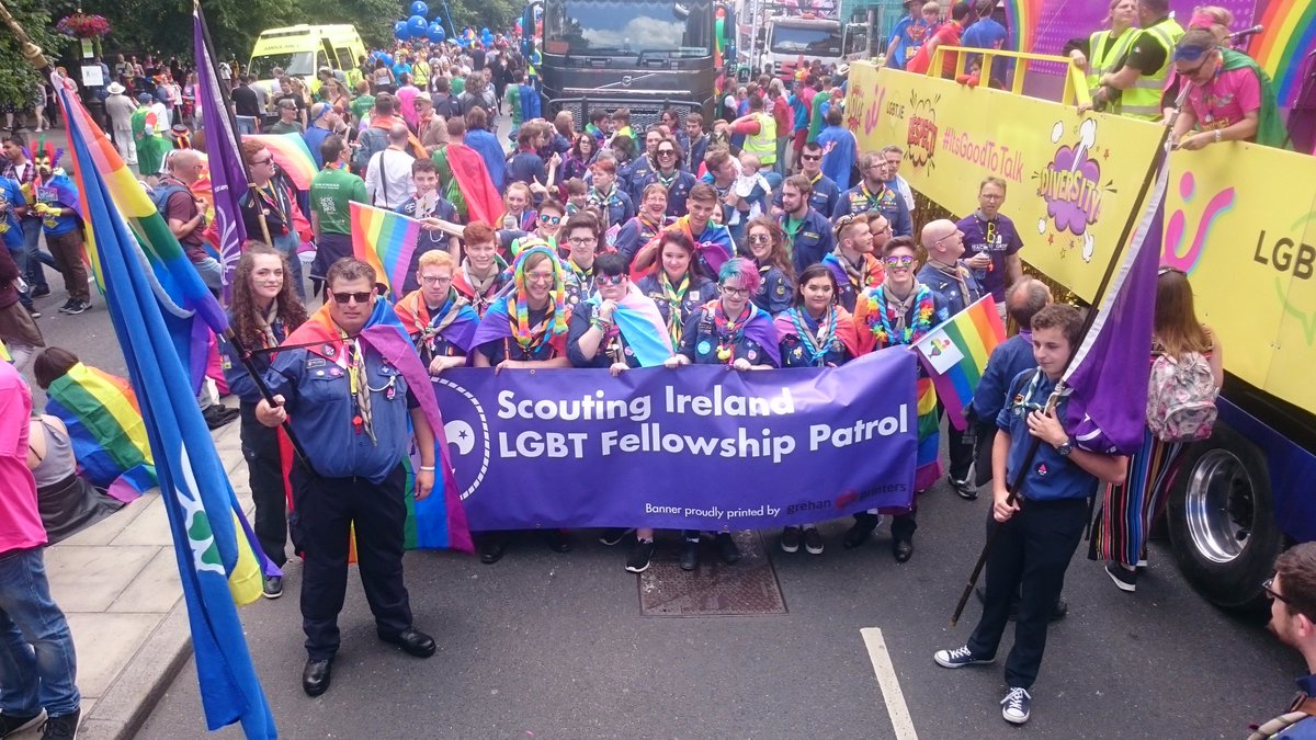 LGBTpatrol's tweet photo. WE MADE IT!!! #Pride2017 #DublinPride2017 
We are behind the Amazon float with the blue rainbow unicorn! https://t.co/foBcKM9GoR