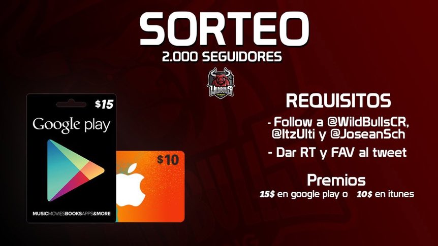 ‼️NUEVO SORTEO LOCOS‼️

REQUISITOS
✅Dar RT🔃 y MG❤️
✅Seguir a <a href="/JoseanSch/">JoseanSc</a>
✅Seguir a <a href="/iTzUlti/">Ulti</a> 
✅Seguir a @wildbullsCR

📅SORTEO MIÉRCOLES 5📅