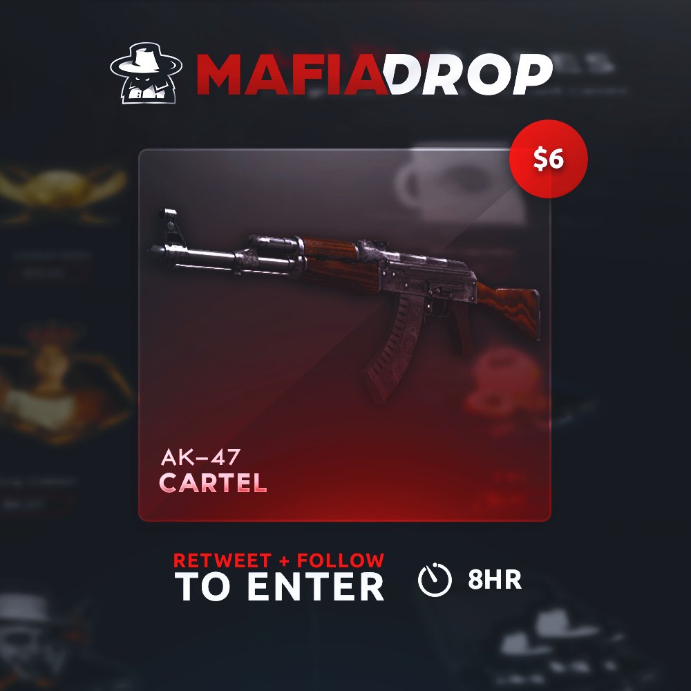 💰 AK-47 | CARTEL GIVEAWAY!

•RETWEET &amp; FOLLOW!
•Tag 2 friends!
•Turn notifications ON (show proof)

#MafiaSquad

🍀 #CSGOGiveaway #CSGO