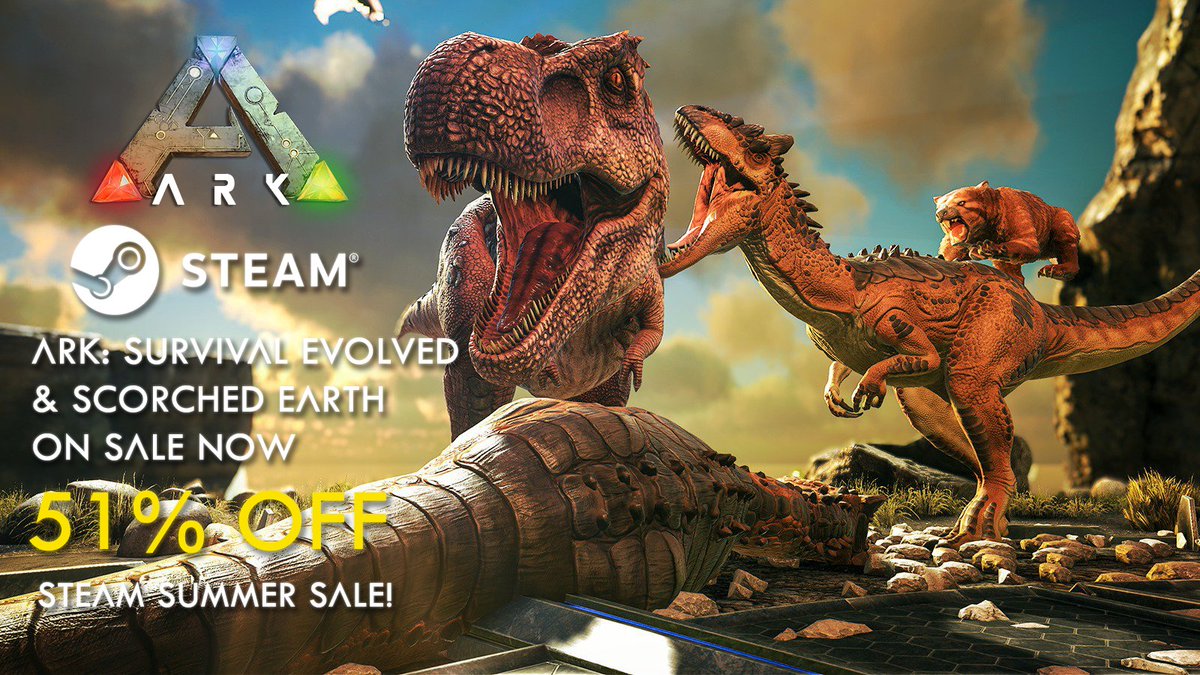 Ark Survival Evolved Ark Survival Evolved And Scorched Earth Are Available On Steam At 51 Off As Part Of The Summer Sale T Co Hx1fad9f5c T Co 90wt2igral Twitter