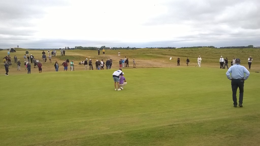 Golf_Kent's tweet photo. A superb second shot on the par5 7th wins Perry his fourth consecutive hole. Perry 3up. #AmateurChampionship https://t.co/DRImlwON1d