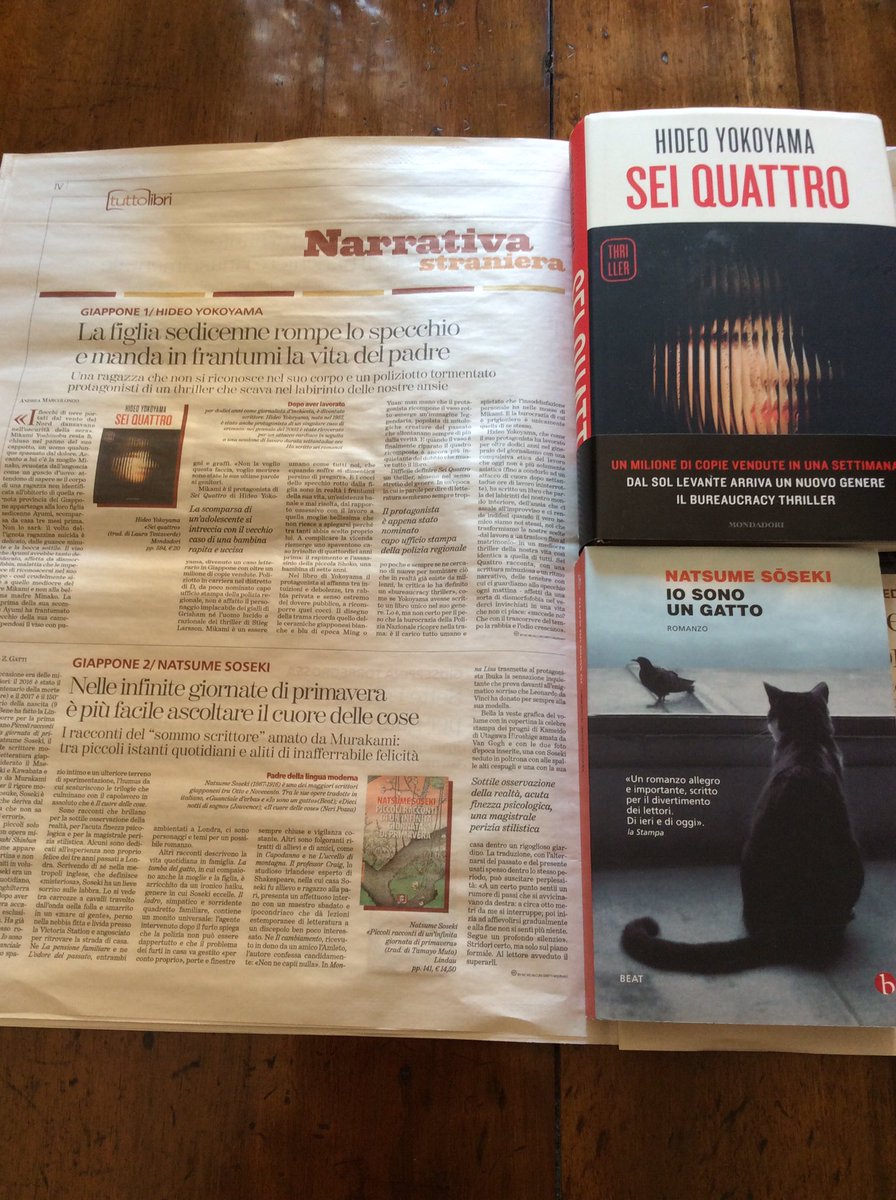 danisetta's tweet image. Fantastico trovare nella stessa pagina di @TuttoLibri due autori giapponesi che mi sono piaciuti molto 
#buonpomeriggio 
@Basil_73 @Maper6