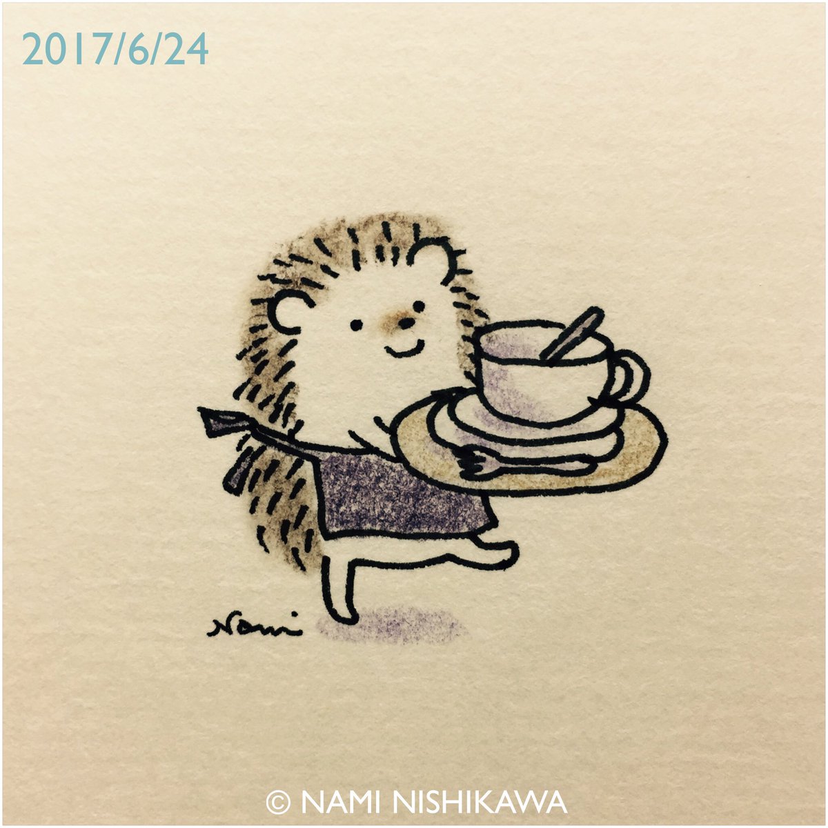にしかわなみ なみはりねずみ A Twitter 1217 バリスタ 4 A Barista 4 おいしかった おかたづけもまかせてね Was It Good I Clear The Table Illustration Hedgehog イラスト ハリネズミ なみはりねずみ T Co Dauayedllg