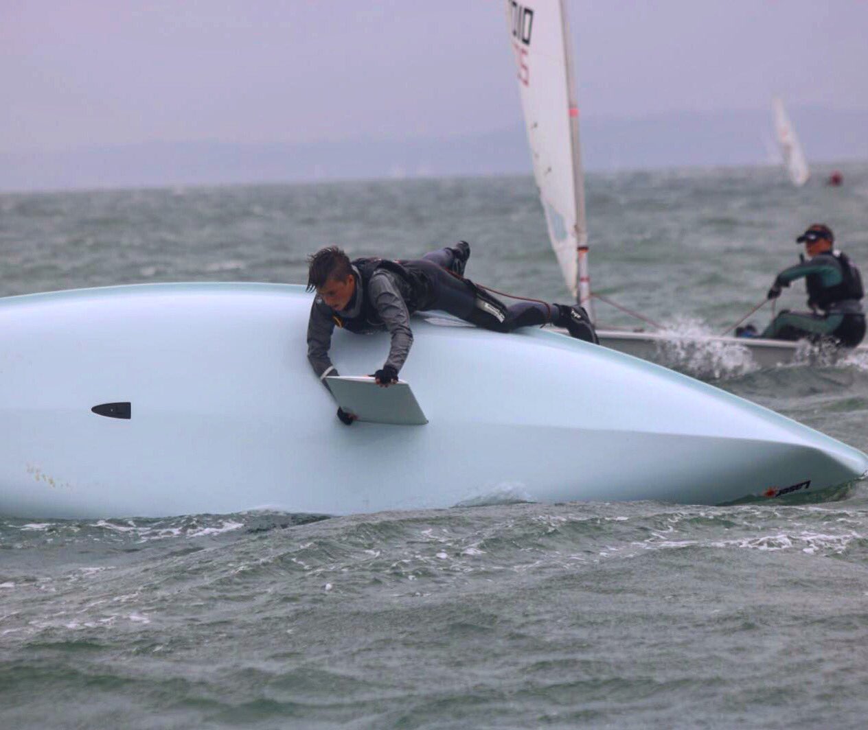 Laser Sailboat Capsize