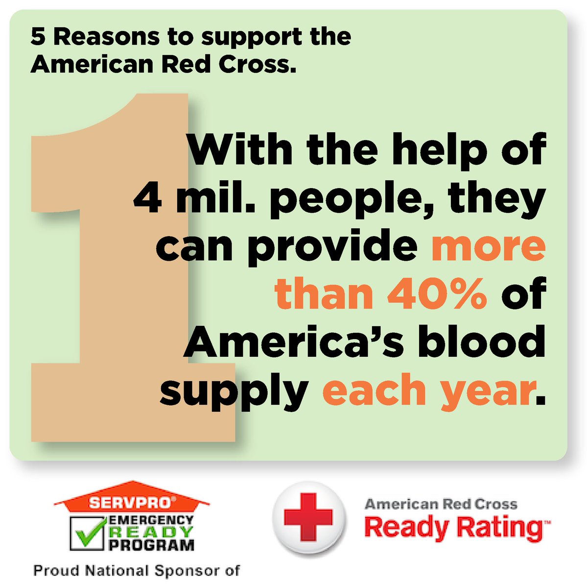 servprooxford's tweet image. SERVPRO is a Proud National Sponsor of the American Red Cross
#SaturdaySupport #ReasonOne