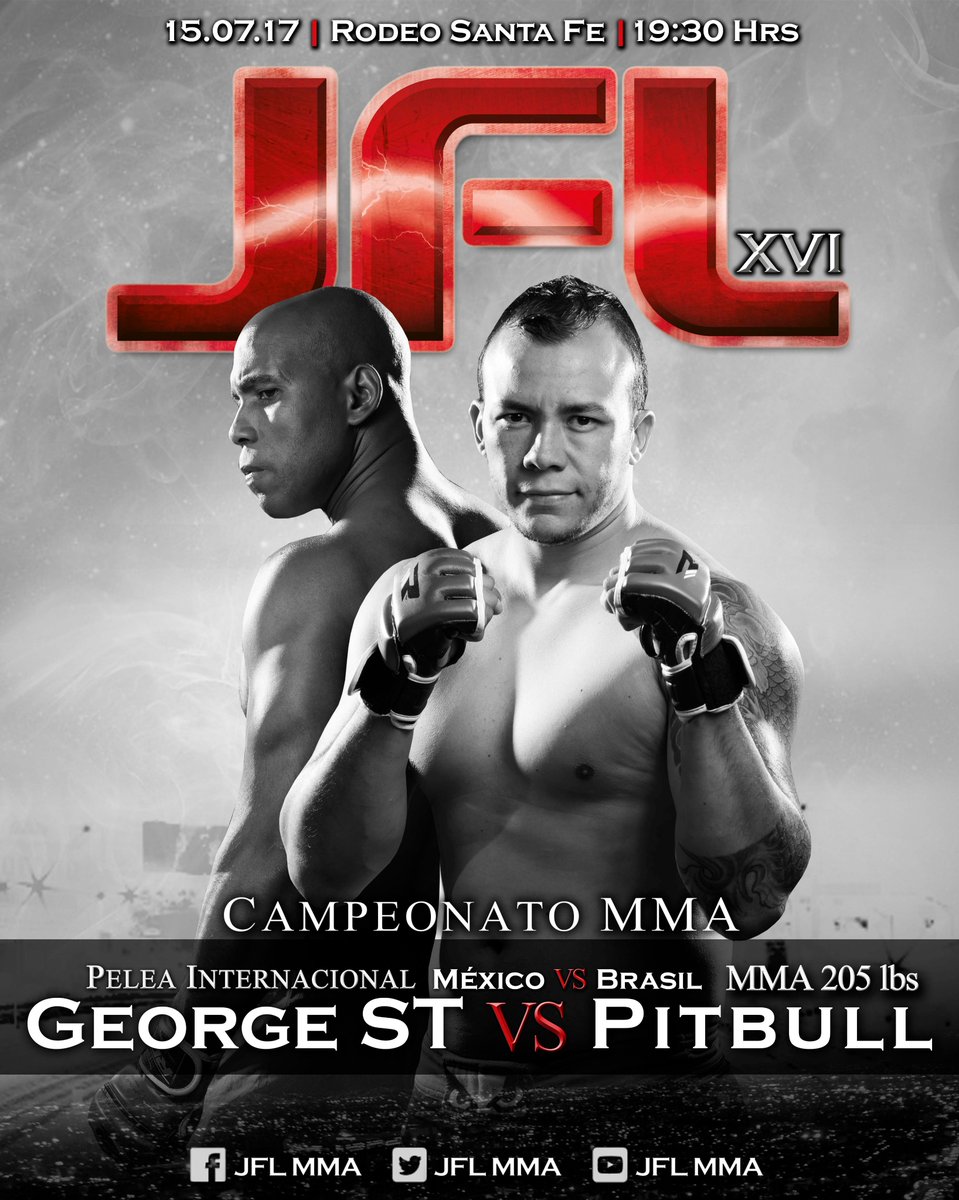 JFLmma's tweet photo. JFL doble campeonato mex vs bra  MMA 145 lbs diego LOPES VS isaac RUELAS , MMA 205 lbs GEORGE ST VS PITBULL , s fight POCHITO VS KRIPTONITA https://t.co/Or3EjWNovb