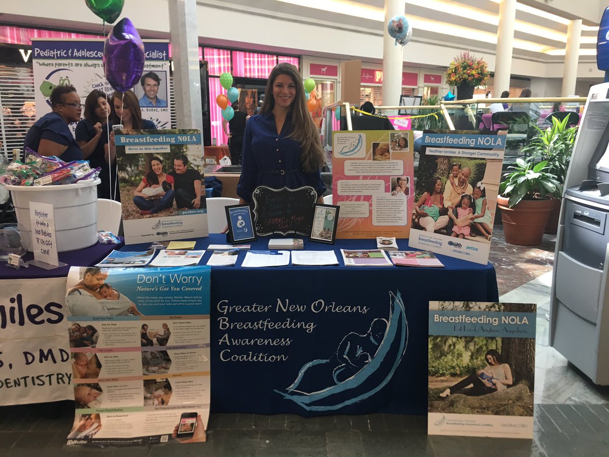 GNOBAC's tweet photo. Come see us today LLL of Jefferson's #BabyExpoNO at Lakeside Shopping Center from 10-2pm! #breastfeeding #gnobac https://t.co/YBkwbxQ9iD
