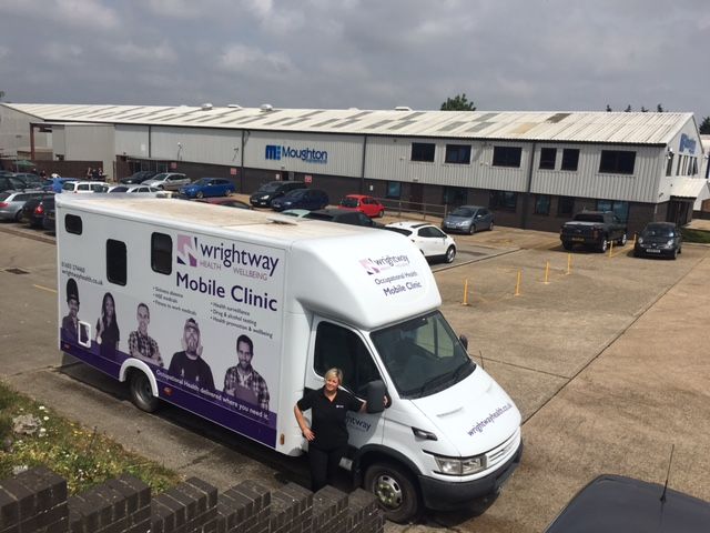 HealthworkEA's tweet photo. Our head #occupationalhealth technician Kelly carry out #healthsurveillance medicals in our new mobile clinic at @moughtoneng https://t.co/kNtOwXc7e9