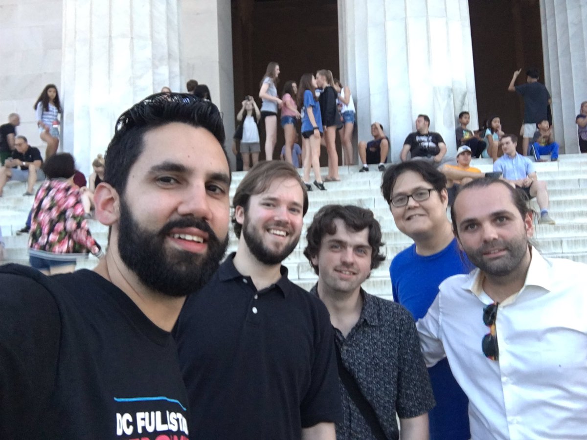 duluca's tweet photo. #ngconf reunion in DC @kgroat09 @thack @tarasm via #DCFullStack @ExcellaCo @ThisDotMedia https://t.co/87KgoqWmYR