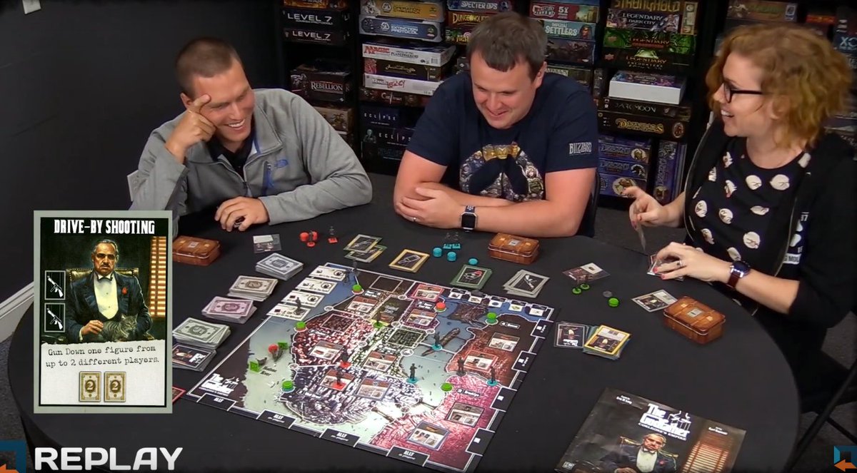 CMONGames's tweet photo. In the final #TabletopShowcase video Matt from @BoardGameReplay tries The Godfather at different player counts. https://t.co/3hbZHTvznX https://t.co/SfTbYii8qZ