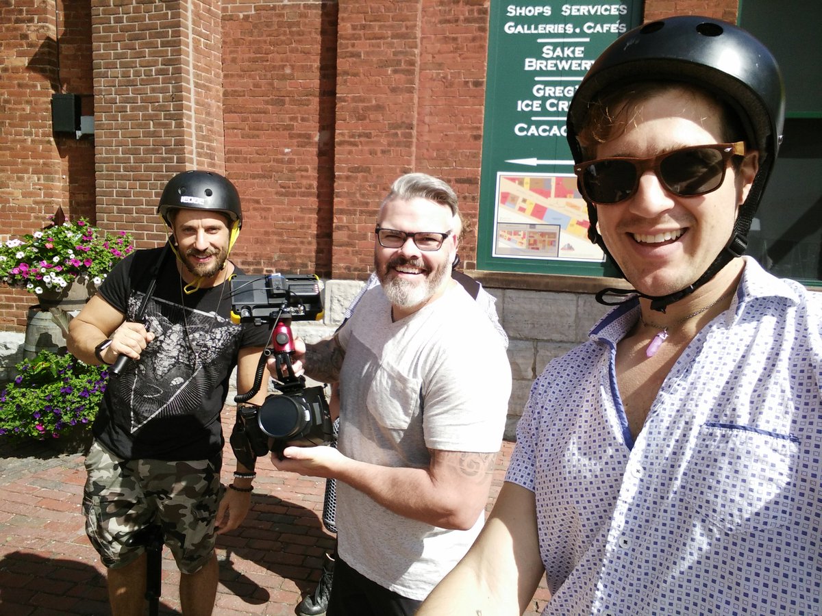 gotourscanada's tweet photo. The camera crew from #Fabulocity on @OUTtv was incredible to shoot with this morning. Can't wait for the episode, @AdamoRuggiero! 

#prideto https://t.co/GoJ9CbLZeT