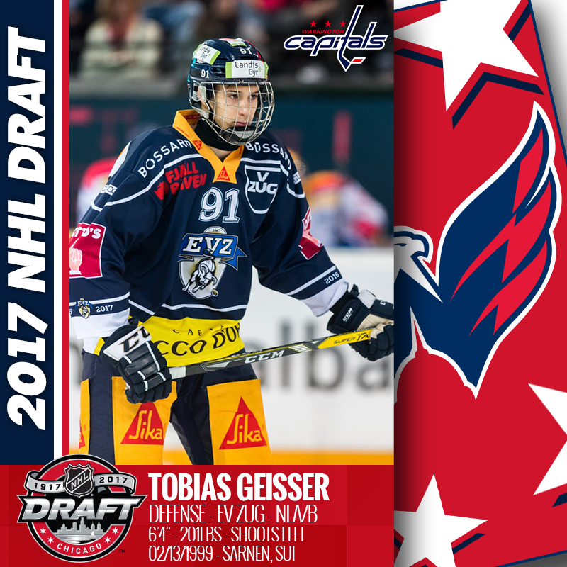 #Caps select defenseman Tobias Geisser from Sarnen, SUI with their first pick (No. 120) in the 2017 #NHLDraft! Welcome, Tobias! #CapsDraft