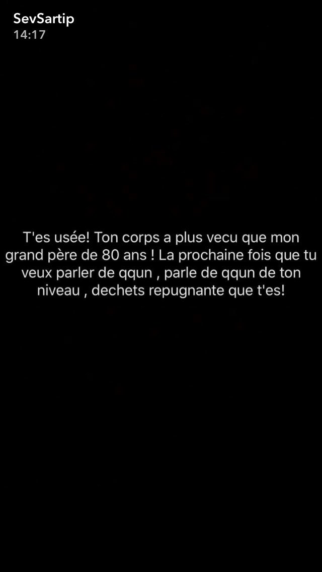Bloody_day_'s tweet photo. @Sevda_Officiel a terminé je ne sais qui sur snap 😂. Je suis morte 😂. Je pense qu'elle a compris le message la grognasse 😂. https://t.co/lsjcNUZAuO