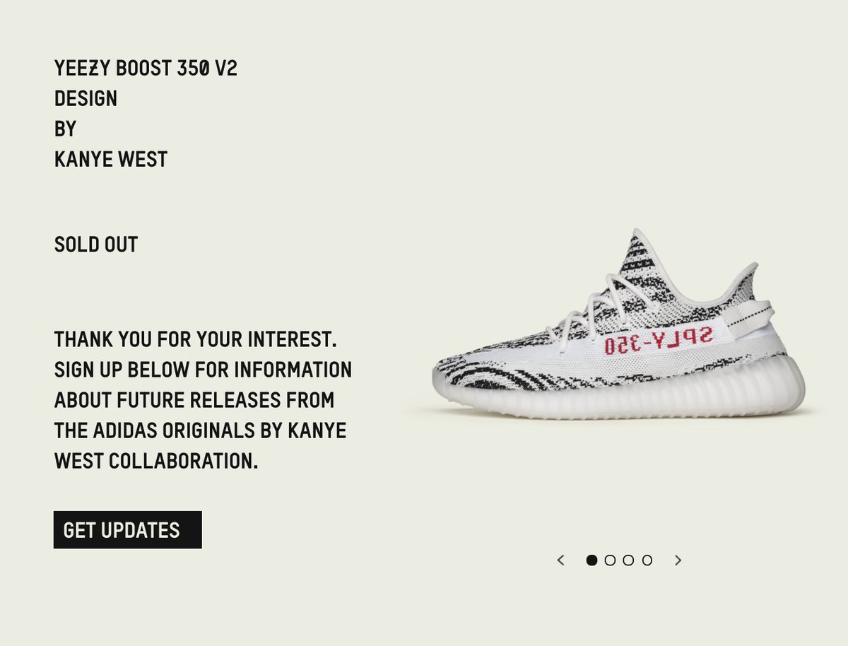 yeezy zebra sold out