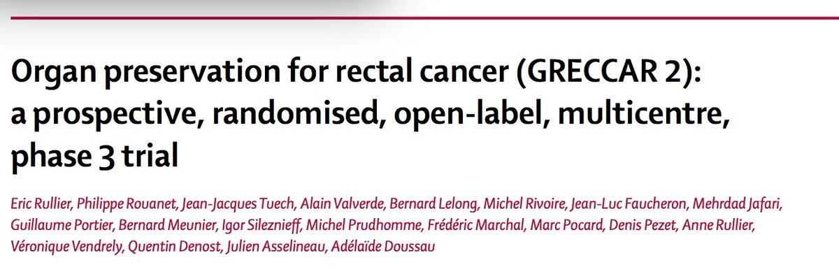 GI_RadOnc's tweet photo. #GRECCAR2 : Phase III LE vs TME in rectal cancer. Oncol. outcome equal but morb./function ⬇️ with completion TME. https://t.co/T461LUfDde https://t.co/vdNR21Xu9j