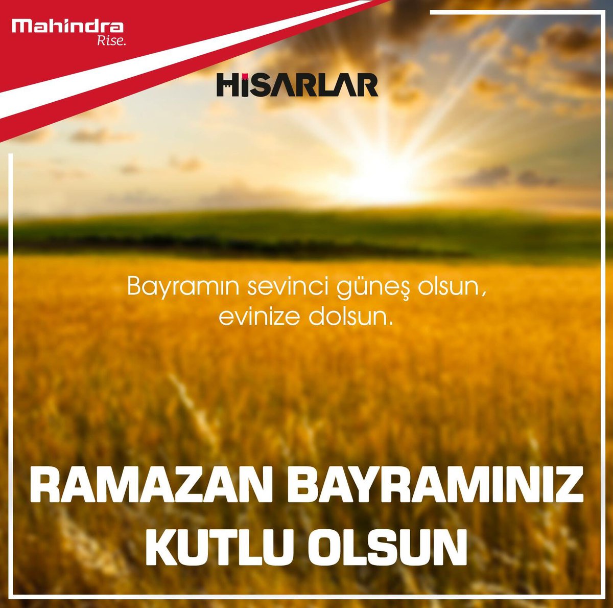Hisarlar's tweet photo. Bayramın sevinci güneş olsun, evinize dolsun. #ramazanbayramı #şekerbayramı #hisarlarmahindra #eskişehir #mahindra #todayistheperfectday https://t.co/8KDat7VBDm