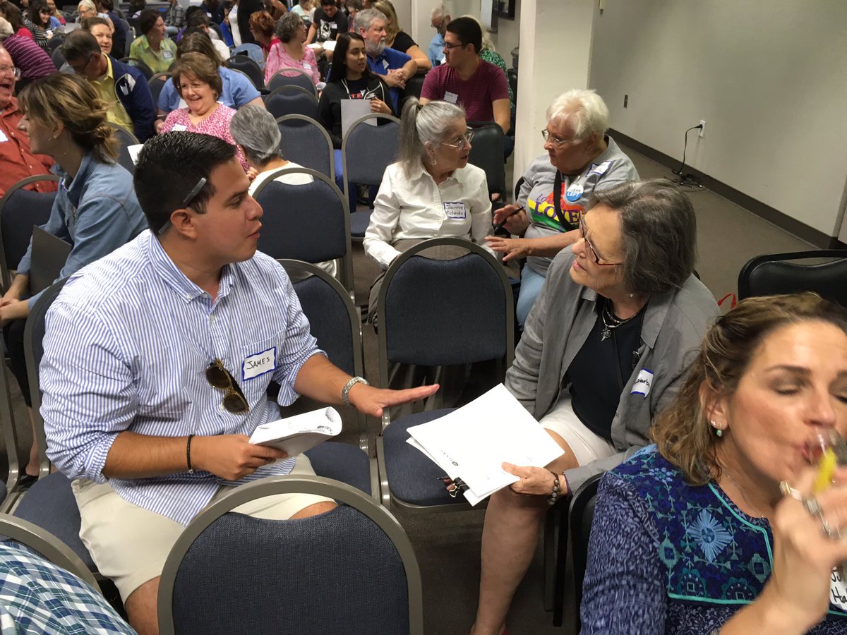 BGTX_SA's tweet photo. Team members practicing Hard Ask techniques for registering voters and recruiting volunteers at statewide summit 
#TeamBGTX https://t.co/RFaElS7acN