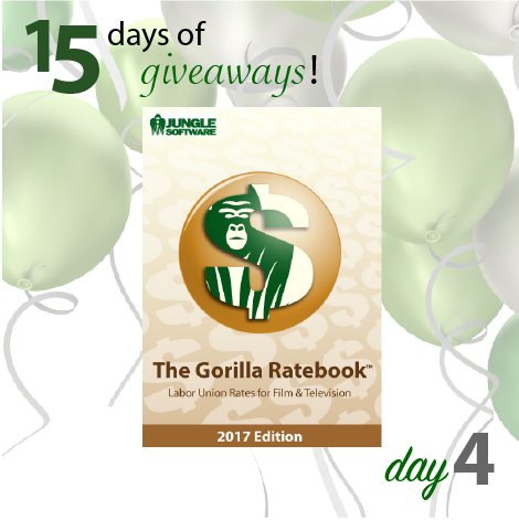 junglesoftware's tweet image. Day 4 of 15!! R/T this 2day 4 chance to win The Gorilla Ratebook! &amp;amp; EVERYONE SAVES 15% off ALL software for 15 days! #filmmaking #production