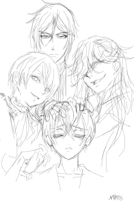 <a href="/kuroshitsuji60/">黒執事版深夜のお絵描き60分一本勝負</a> Sketched a draft in 60min. It's not an easy task to express the meaning of 『 フリー』for me. #黒執事版深夜のお絵描き60分一本勝負