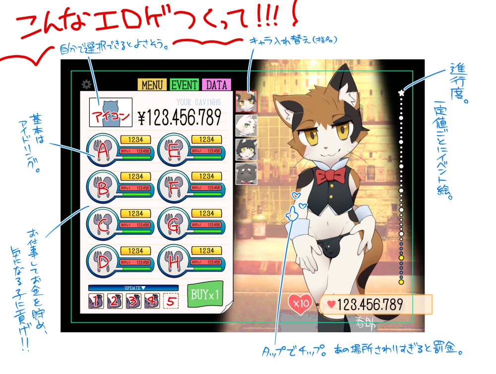 こういうクリッカー（エロ）ゲーにするとか