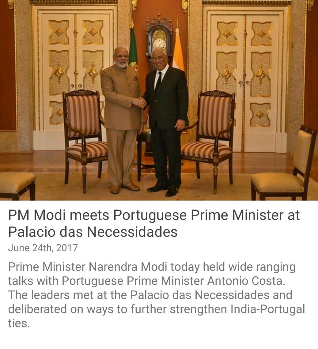 Sanju16pune's tweet photo. PM Modi meets Portuguese Prime Minister at Palacio das Necessidades
https://t.co/ALcjqTgbY3 via
#ModiInPortugal https://t.co/sGeWT1BokM