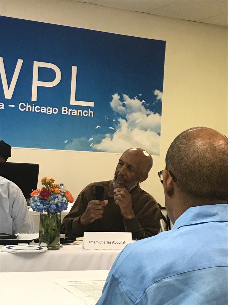 HWPL_Chicago's tweet photo. Imam Charles Abudullah gives his opinion on this very important subject! #Chicago #HWPL #WARP office dialogue https://t.co/nFnkli6ile