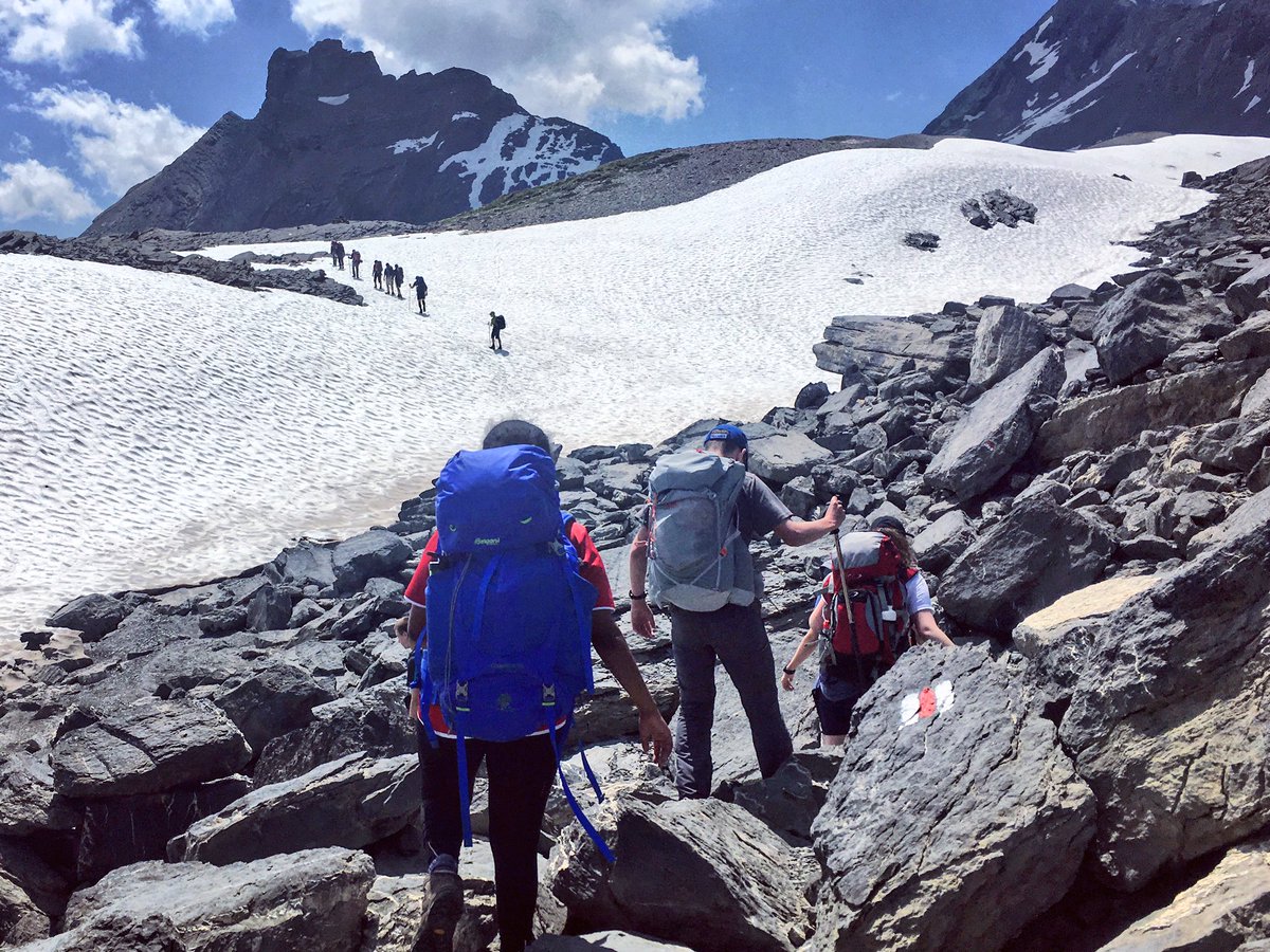 Day 2 of the Tour des Muverans - Some snow to negotiate on the Col de la Forcla today <a href="/NAE_Expeditions/">NAE Expeditions</a>