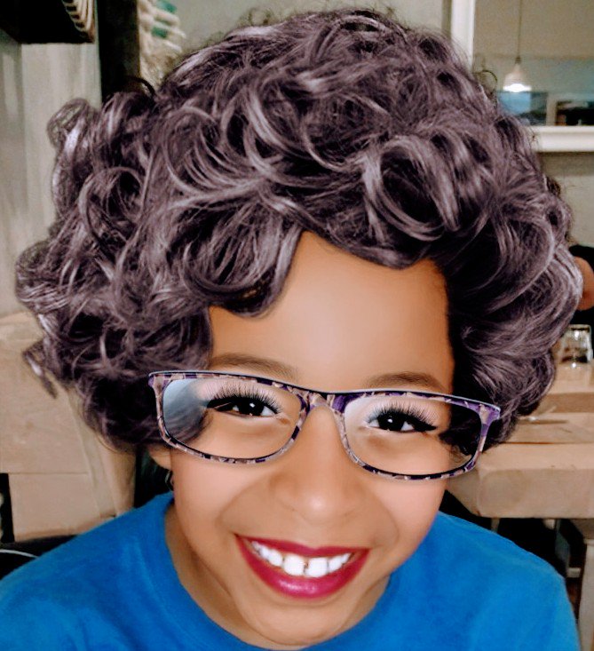 LaPazzaFugata's tweet photo. Having too much fun with @YouCamApps. Don't tell my son that I turned him into a the cutest granny evaaah! #singlemombudget #saturdaynight https://t.co/1NjGlaQEc0