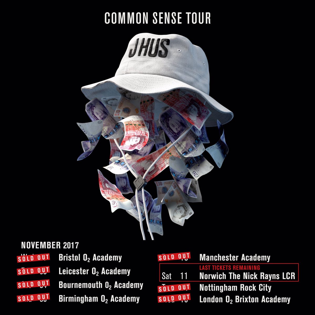 JHusEnt's tweet photo. We have an official update here's the availability #CommonSenseTour 

NORWICH TICJETS https://t.co/4QrANoeTIY https://t.co/v4Hn8dyJCn