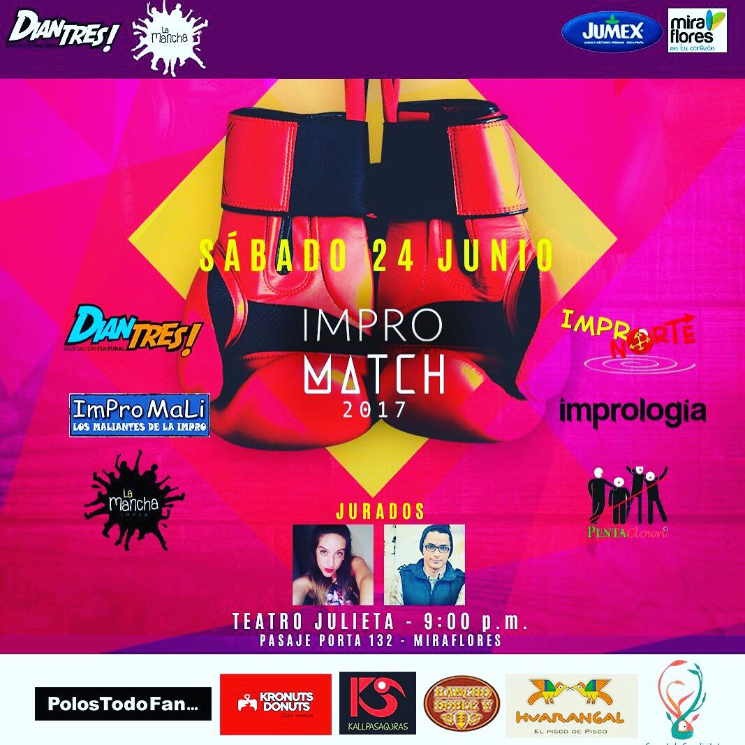 ACDiantres's tweet photo. ¡Hoy tenemos más impro para todos!
Te esperamos a las 9:00 p.m. en el Teatro Julieta en el #ImproMatch2017 https://t.co/JxPtDYyIJl