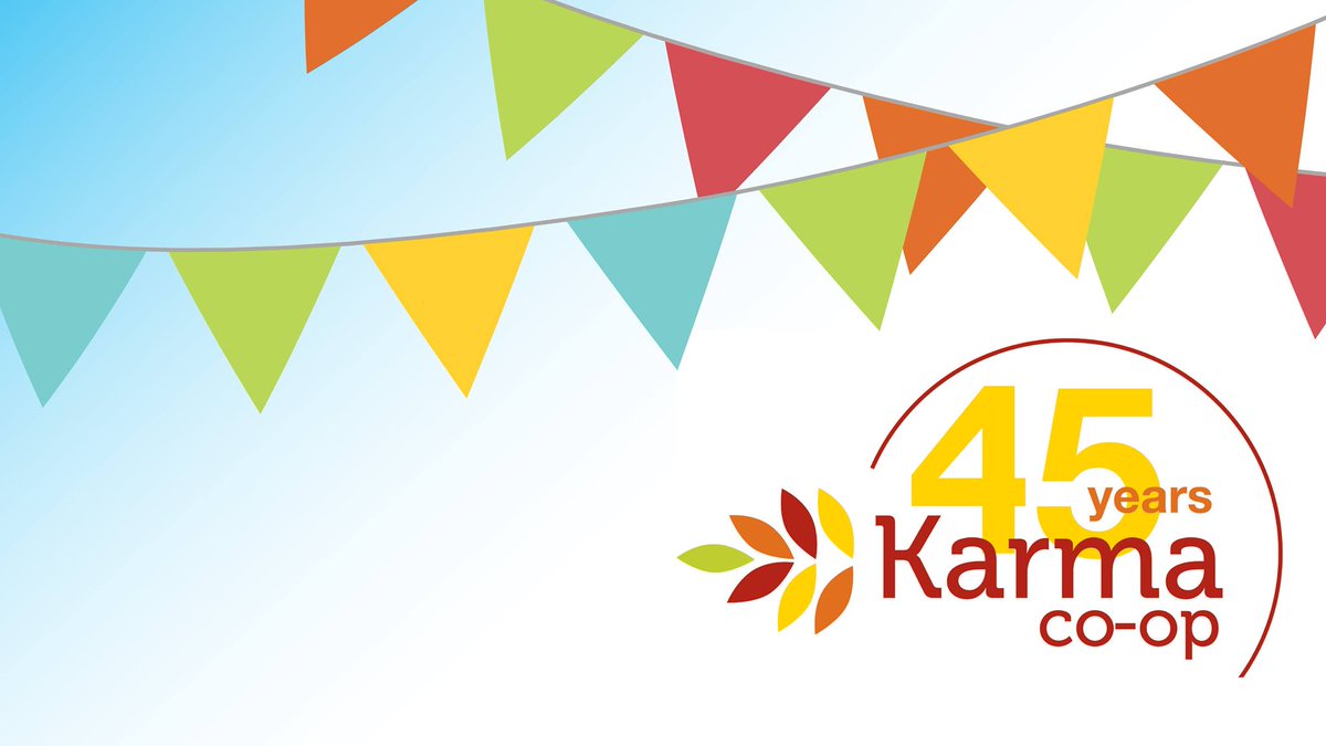 Wishing a Very Happy Birthday to <a href="/KarmaCoop/">Karma Food Co-op</a>!!! Here's to another 45!! Go wish them hbd irl at their party right now: facebook.com/events/6580674…
