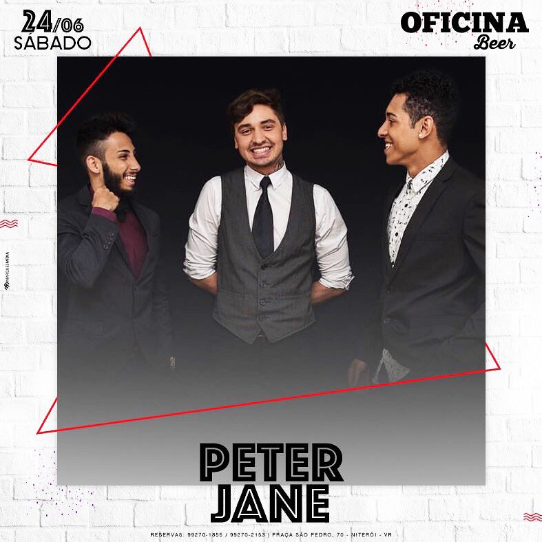 PeterJane_ofici's tweet photo. Hoje a @peterjane_oficial vai estar no @oficinabeer a partir das 22h agitando seu sabadao! Vem!!#VemComAPeterJane #MusicaAoVivo #PeterJane https://t.co/S6eJIAkX9R