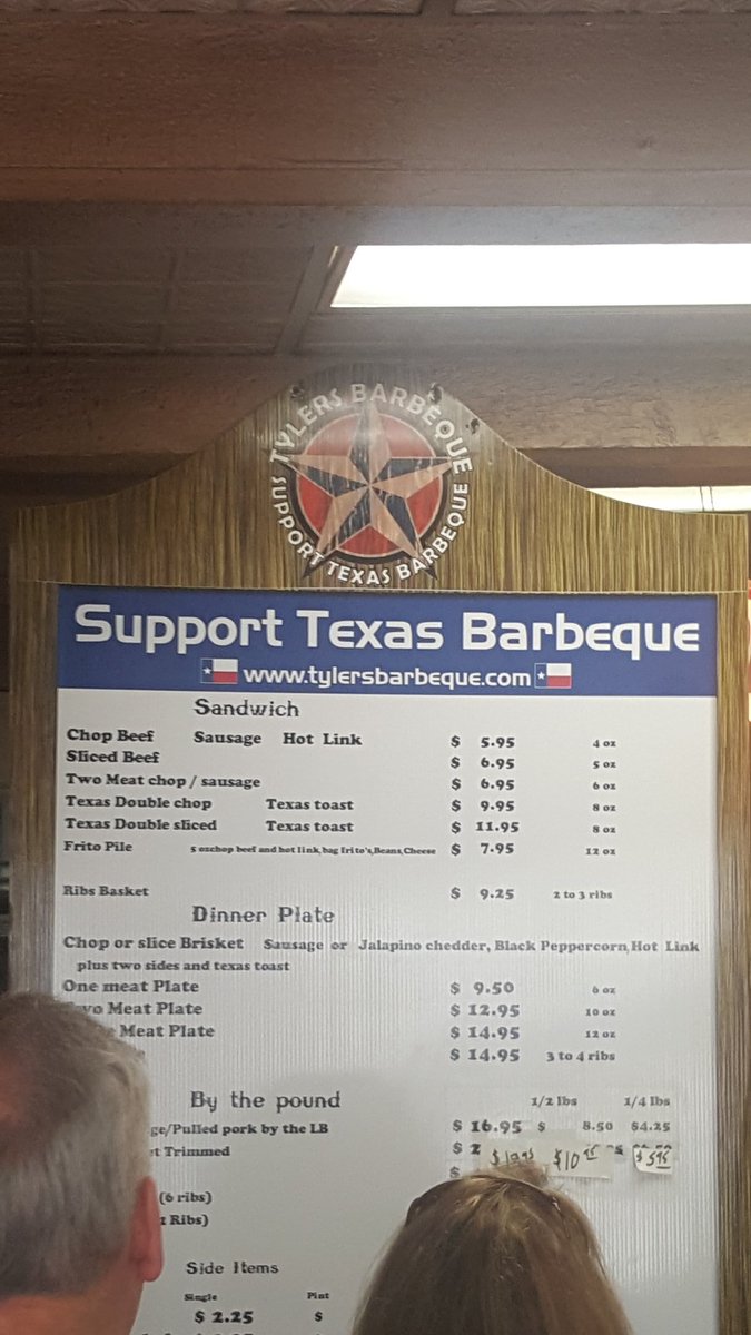 jacobreach's tweet photo. Quick #bbq stop at @tylersbarbeque for some delicious ribs and brisket. #TXBBQPassport https://t.co/HtqwmzfprD