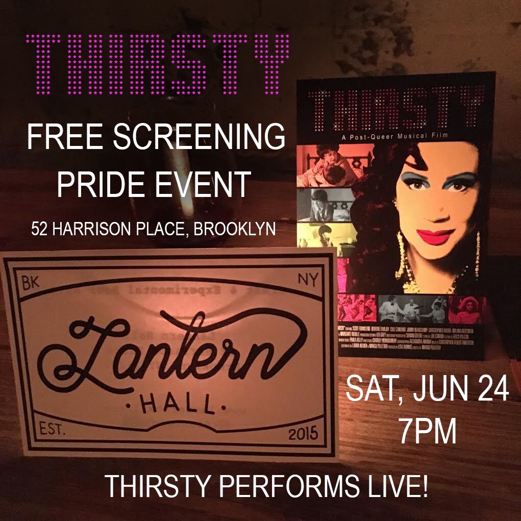 NYC! Thirsty's in town for our screening tonight. Hope to see you there! Also, who can help us get her on a Pride float tomorrow? Please RT!