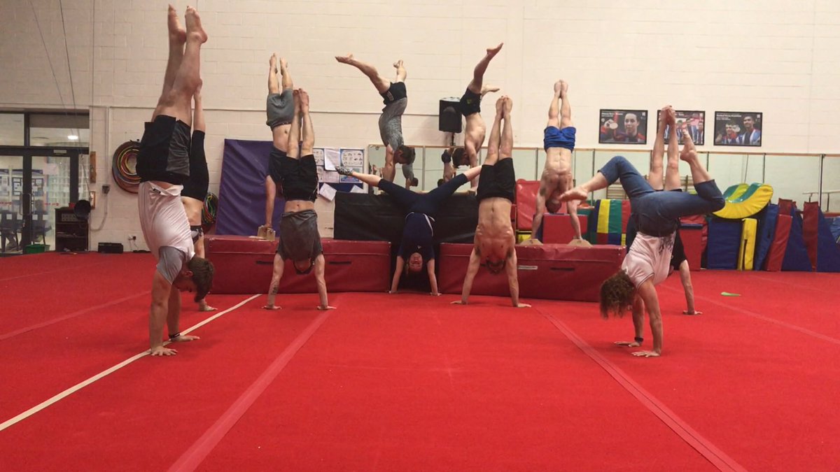 Our Senior TeamGym gymnasts (and their coaches) celebrating #handstandday <a href="/BritGymnastics/">British Gymnastics</a> <a href="/bbcgetinspired/">BBC Get Inspired</a>