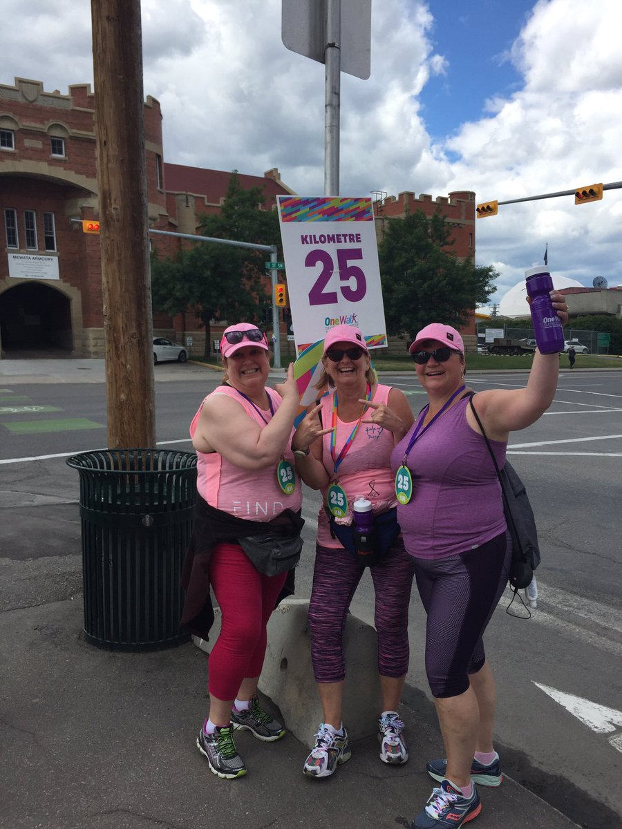 HotelchickYEG's tweet photo. #OneWalkAb #yeg walkers. We did it!!! #abcancer. #f#%*cancer. What an awesome day in #yyc https://t.co/5J5YBqtRY4