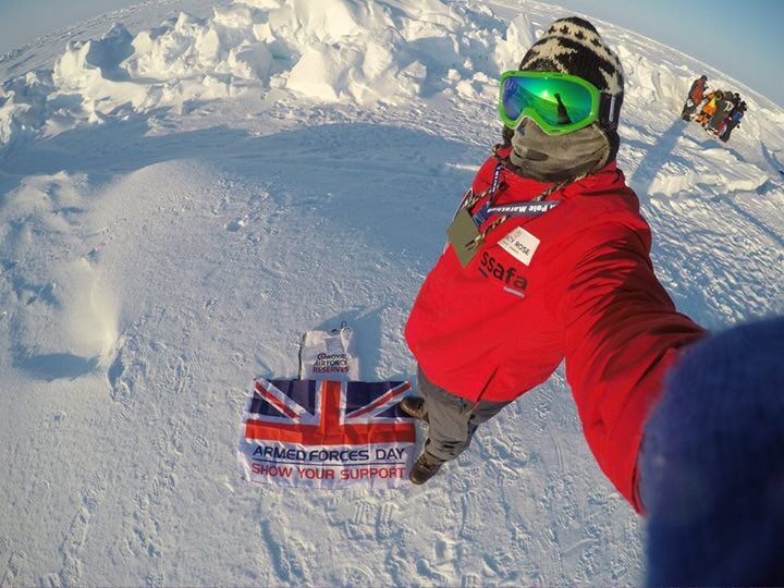 Taking the flag to where it's never been before - The North Pole. Top of the world support to the worlds top forces. Very proud to do this!