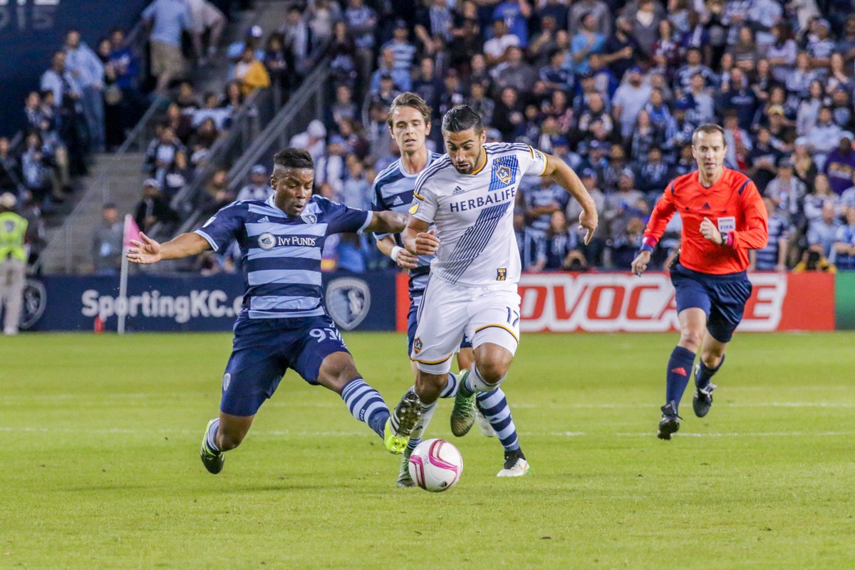 #MLS' best in the West, stingy #SportingKC faces off with #LAGalaxy. Last three games between the two have ended in a draw. <a href="/gulpplayavista/">Gulp Playa Vista</a>