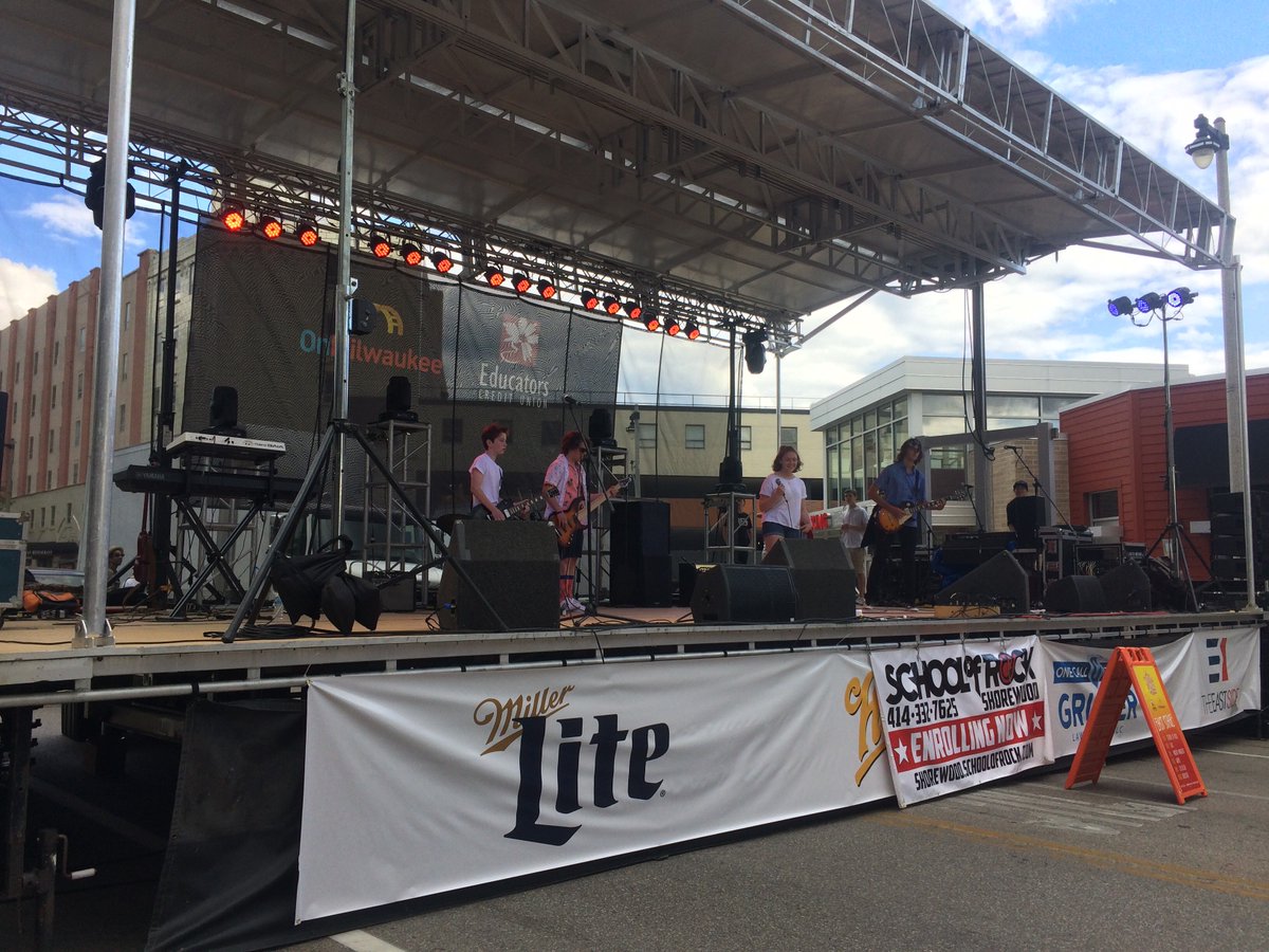 @schoolofrockshorewood on the <a href="/myEducatorsCU/">Educators Credit Union</a> and <a href="/onmilwaukee/">OnMilwaukee</a> East Stage! #milwaukeemusic #milwaukeefestivals #SSMFMKE #eastsidemke