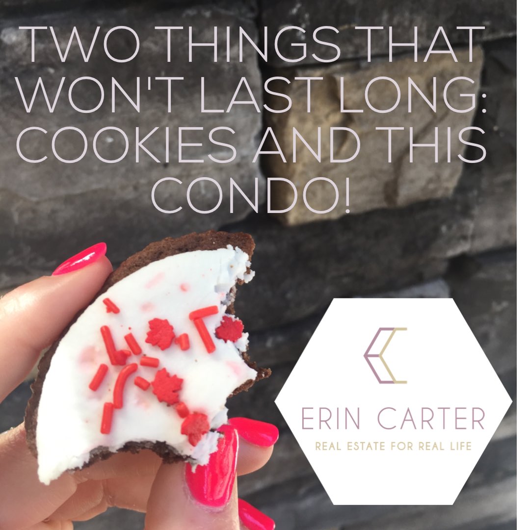 ErinCarterRE's tweet photo. In the market for a #Condo? How about a #cookie? #OpenHouse today 304-5454 198 #LangleyCity 2🛏2🛁2🚘 #CallErin https://t.co/lpxmfOhAzq