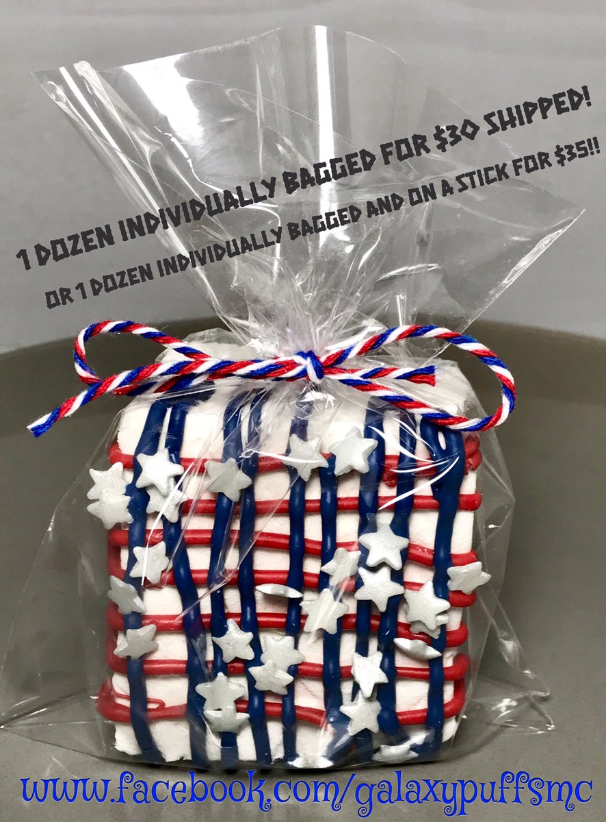 GalaxyPuffsmc's tweet photo. Just over a week until #4thofJuly order your #galaxypuffs now! Shipped anywhere in the USA! #4thofJulytreat #galaxypuffsmc https://t.co/YrISvcnqpk