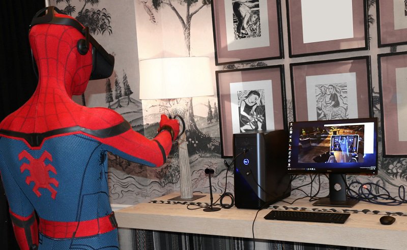 Dell's tweet photo. Who better to test out Spider-Man VR on our new Inspiron Gaming Desktop? #UserTested #SpiderManHomecoming #DellExperience https://t.co/E3VkbkuJfa